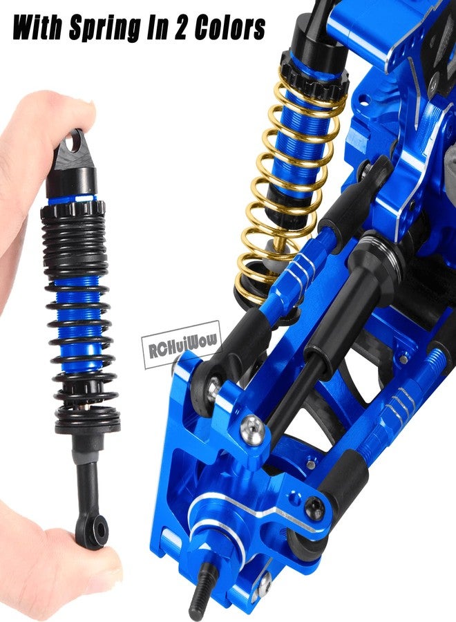 قطع غيار RCHuiWow RC المُحسّنة لسيارة Rustler 4x4 (VXL) 4WD بمقياس 1/10، تشمل أعمدة نقل الحركة، وممتصات الصدمات، ومسامير الشد، وأذرع التعليق، وأبراج ممتصات الصدمات، وكتلة الكاستر، وكتل التوجيه، وحوامل المحاور، ونظام التوجيه، باللون الأزرق الداكن. - Image 3